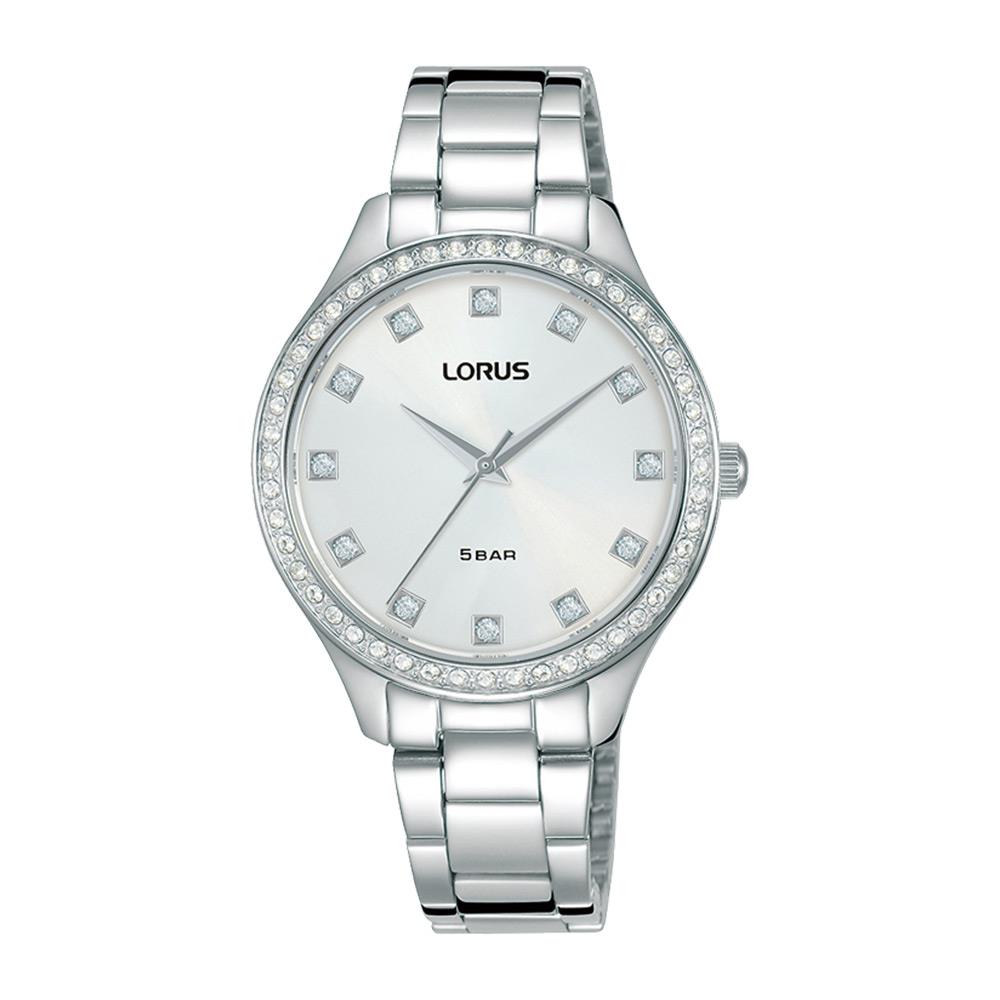 Lorus Ladies  Bling White sunray dial Stainless Steel Bracelet Watch RG289RX9