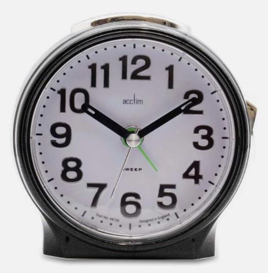 Acctim Eden Non Ticking Sweep Crescendo Alarm Clock 1652 Available Multiple Colour