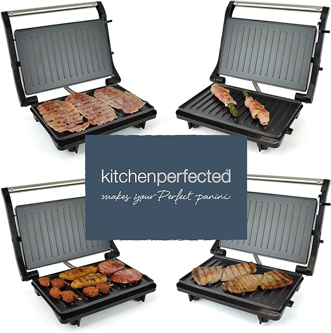 KitchenPerfected Health Grill and Panini Press - Black Steel