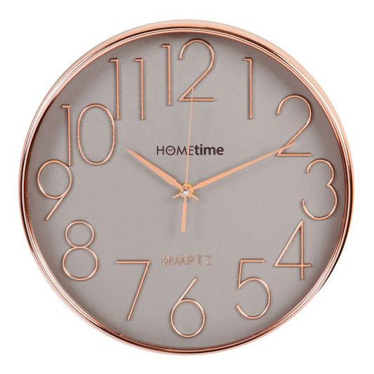 Hometime Round Wall Clock Gold Raised Numbers 30cm