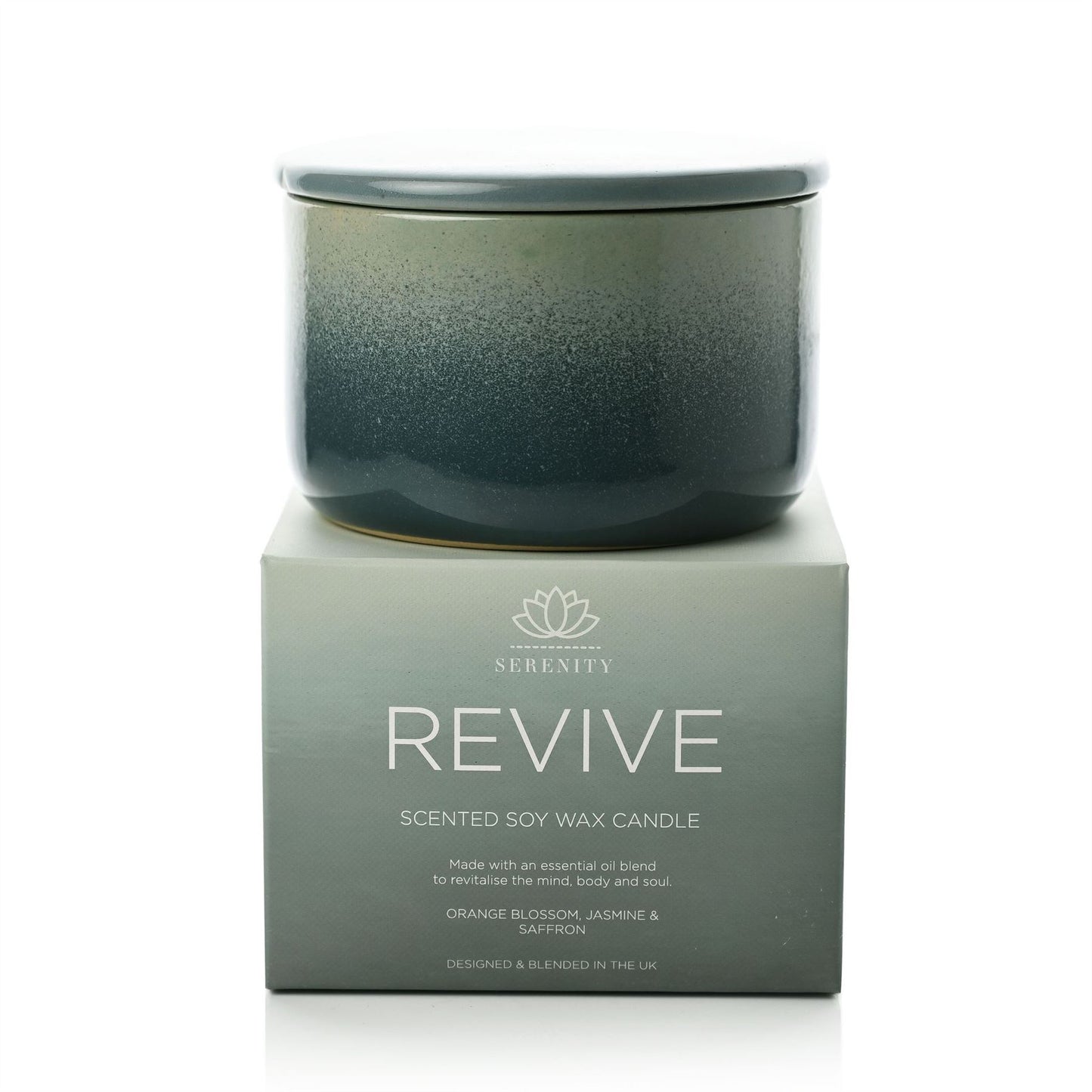 Serenity Revive Ceramic Candle 430g Orange,Jasmine & Saffron