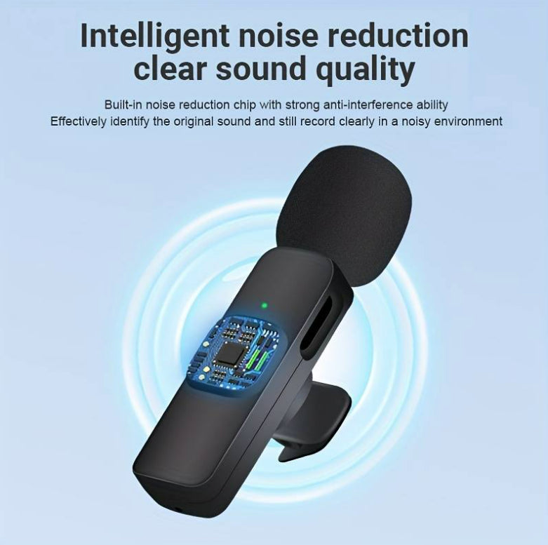 K9 Wireless Microphone Mini Plug and Play Noise Canceling 2.4GHz