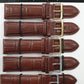 BNCMR Brown padded crocodile Leather Straps card of 6 Available Multiple Size