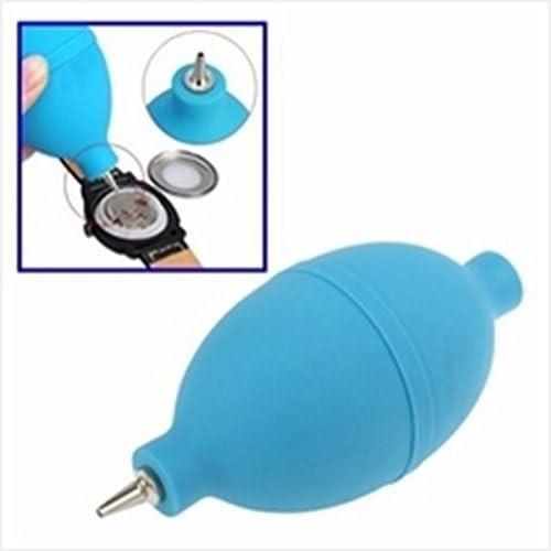 #WT60 Blue Rubber Oval Shaped Camera Lens Cleaning Air Pump Dust Blower with Metal Nozzle Watch Tool