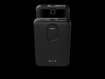 Wyeflux 5000mAh Portable Power Bank with USB-C Cable - Black