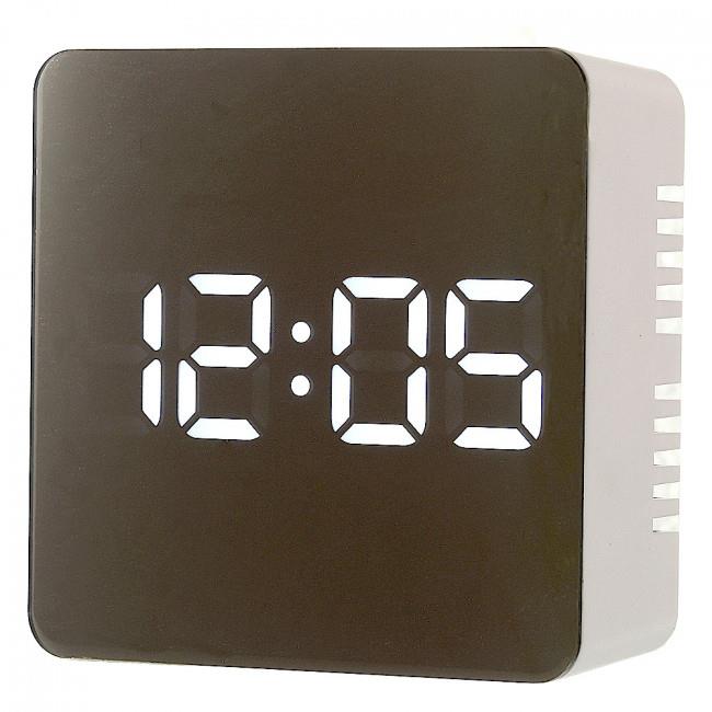 Ravel Mirror Finish Digital Dimmable Led USB Charger Battery Alarm Clock RCLED001