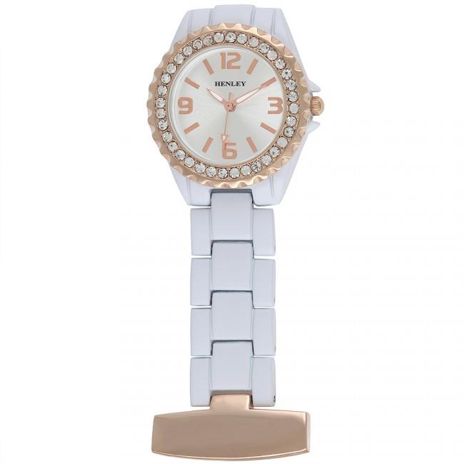 Henley Ladies Enamel Link Beauticians Fob Watch HF01 Available Multiple Colour - CLEARANCE NEEDS RE-BATTERY