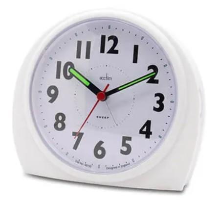 Acctim Jefferson Silent Sweep, Crescendo and Light features Bedside Alarm Clock 1648 Available in Multi Colour