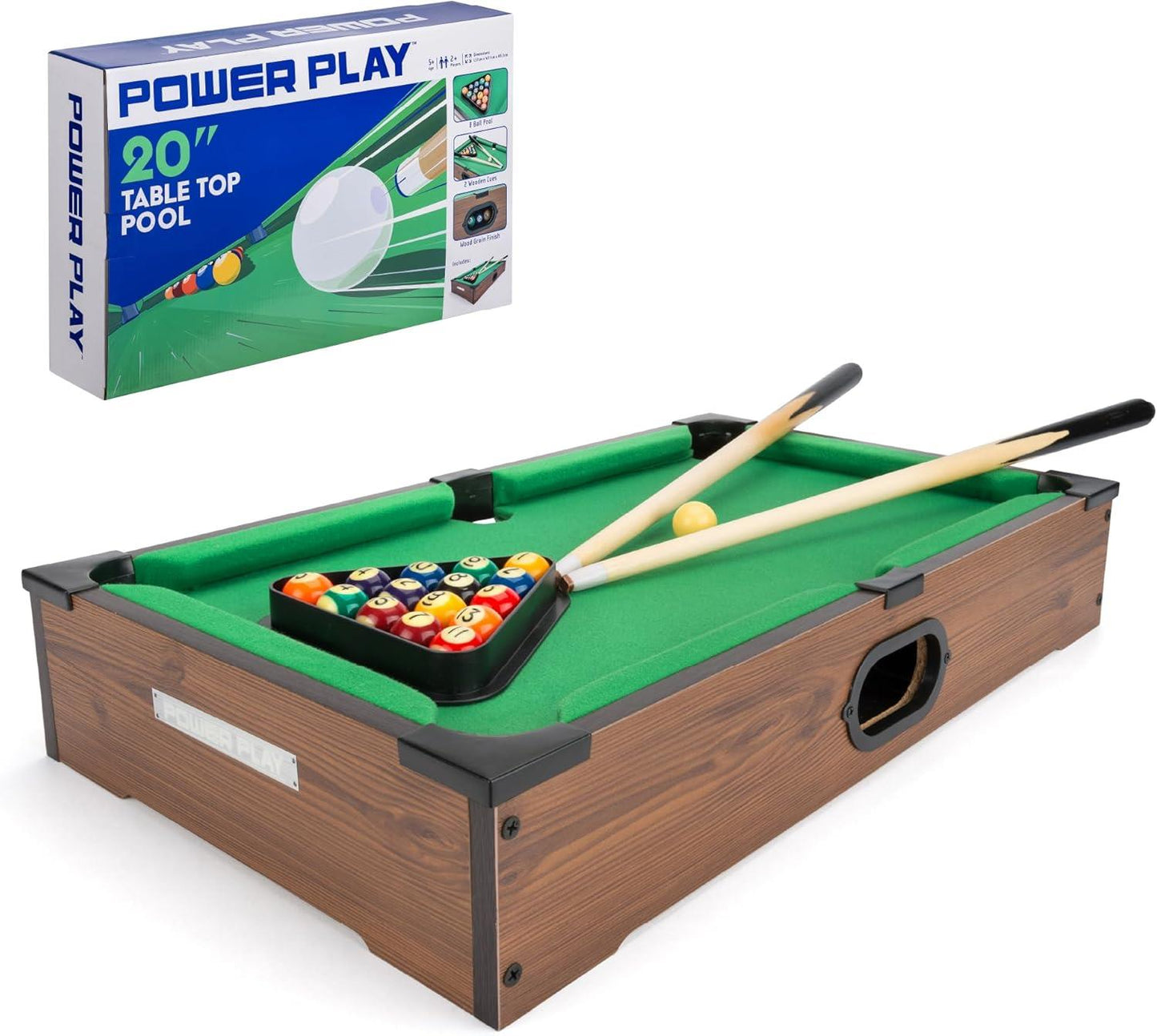 Power Play Kids Pool Billiard Snooker Indoor Table Top Game - 20"