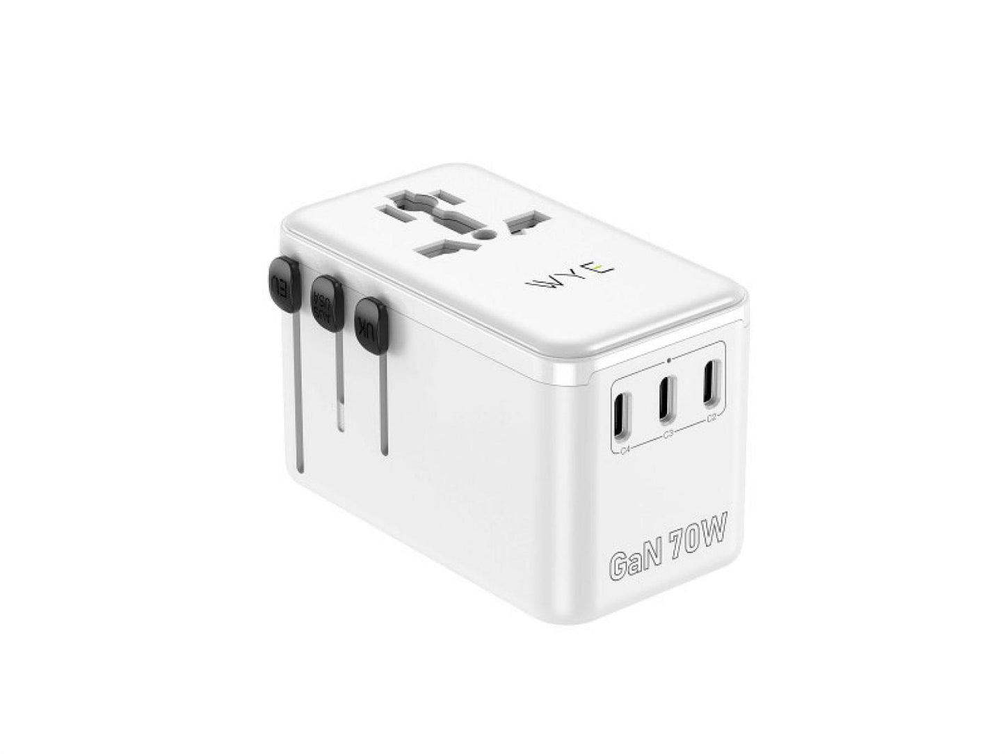 WYEFLUX Any Port Universal Travel Adapter with Retractable Cable