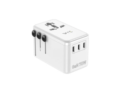 WYEFLUX Any Port Universal Travel Adapter with Retractable Cable