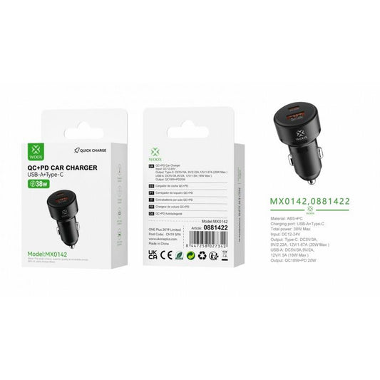 Woox MX0142 PD+QC Car Charger, Black