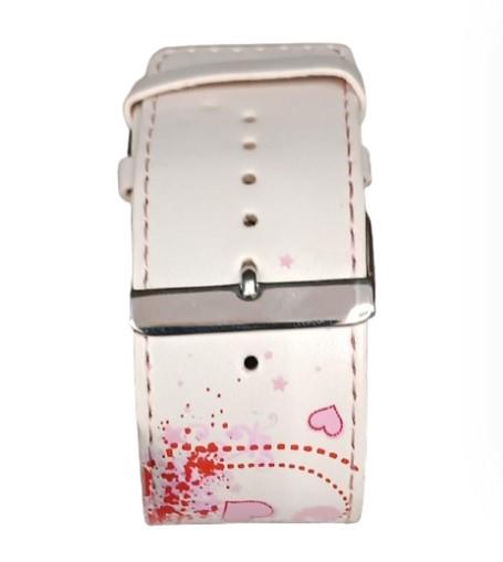 Ladies Digital White & Pink Design Leather strap Watch - CLEARANCE NEEDS RE-BATTERY