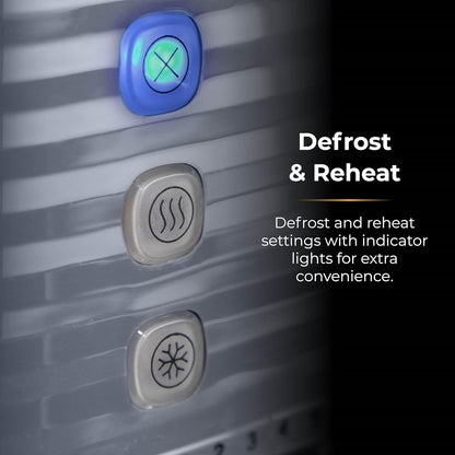 Tower Saturn 2-Slice Toaster with 7 Browning Levels Grey and Chrome Accents