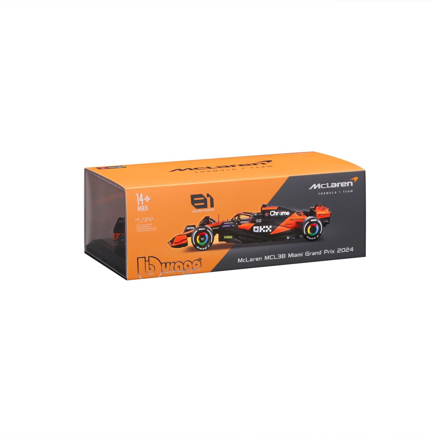 F1 MCLAREN MCL38 2024 WITH HELMET PIASTRI 1:24