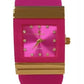 Clasico Ladies Water Resistant Bling Big Square Dial Rubber Strap WatcH  Available Multiple colour