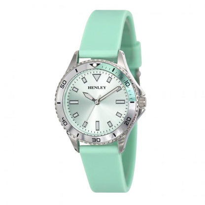 Henley Ladies Aluminium Top Ring Silicone Sports Watch H06188 Available Multiple Colour