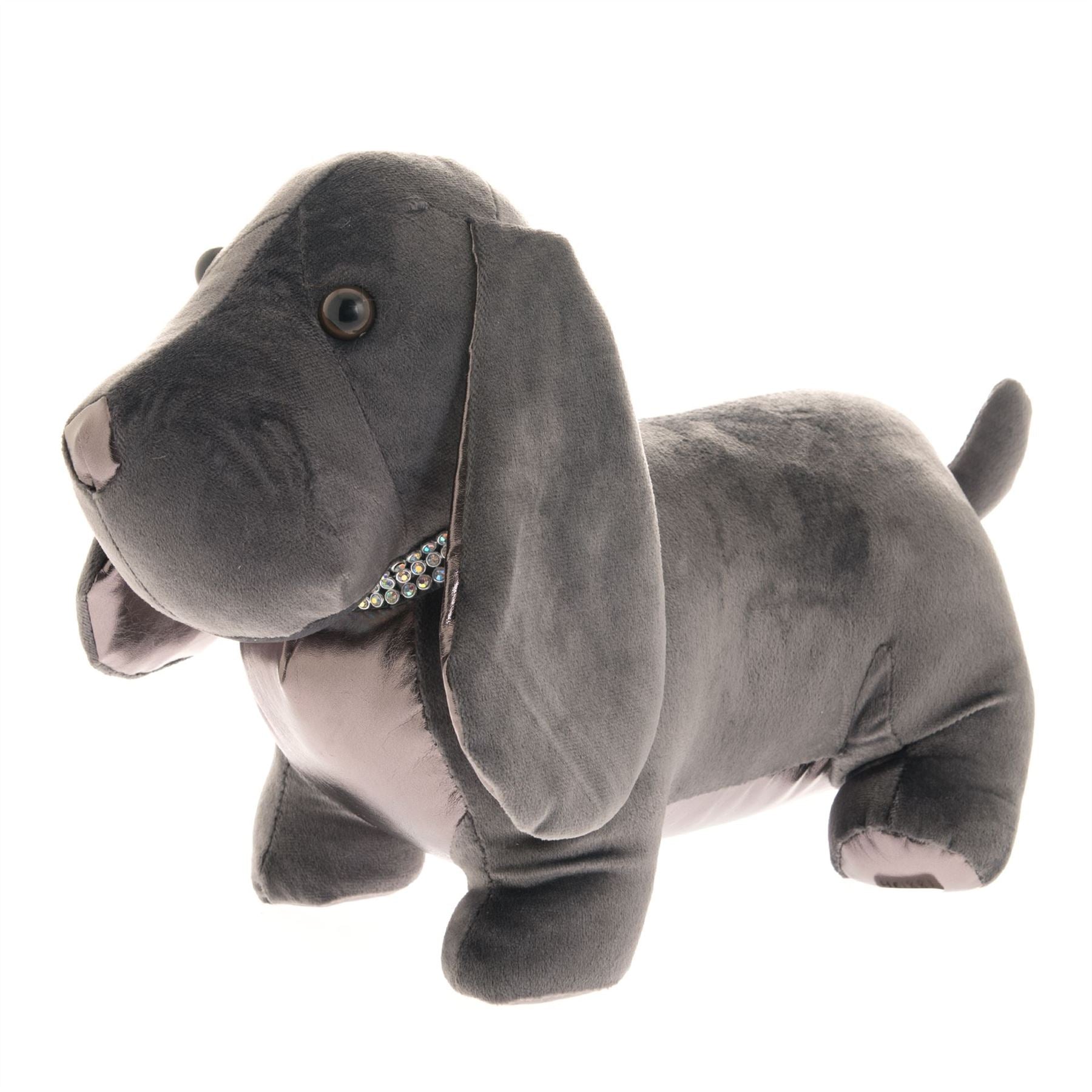 Grey dog outlet doorstop