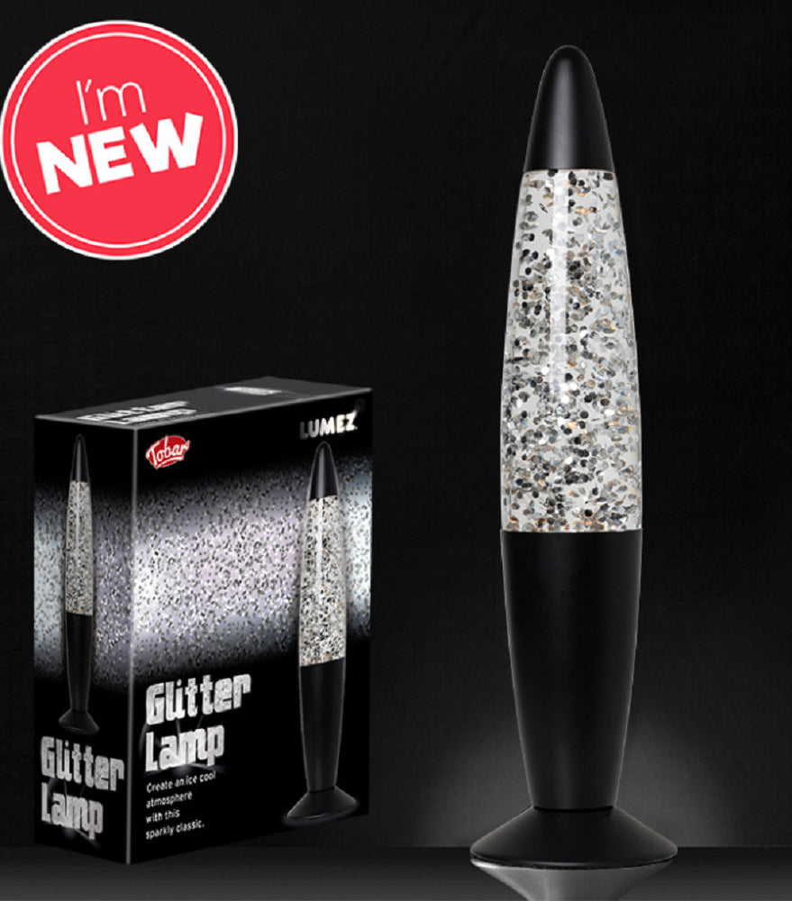 Tobar Lumez Glitter Lamp 34cm- Silver / Black