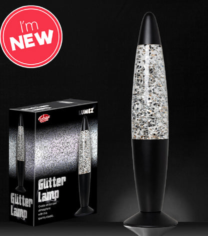 Tobar Lumez Glitter Lamp 34cm- Silver / Black