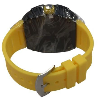 New Rubber Gents Black Bling Fashion Quartz Movement Dated Skeleton Clear Dial Rubber Strap Watch Available Multi Colour NY London