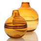 Hestia Round Amber Coloured Glass Vase - Small