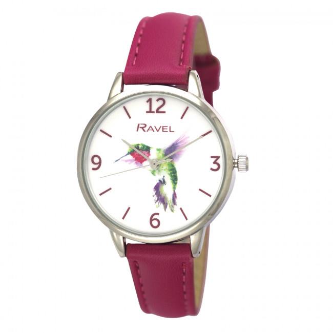 Ravel Ladies Hummingbird Leather Strap Watch - RF010 Available Multiple Colour