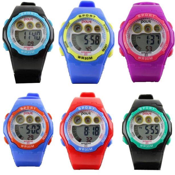 POLIT Childrens Delux Digital watch in Tin, assorted stlyes and colours varied CW-0026