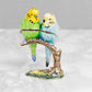 Treasured Trinkets - 2 Budgerigars on Branch