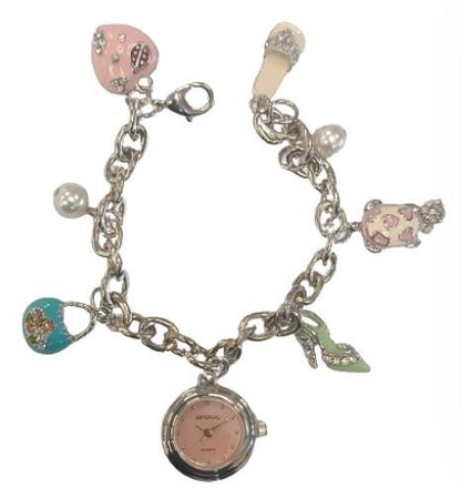 Imperial Ladies Girls Mini Dial with Hanging Charms on Bracelet Strap Watch Gift Set IMP755 CLEARANCE NEEDS RE-BATTERY