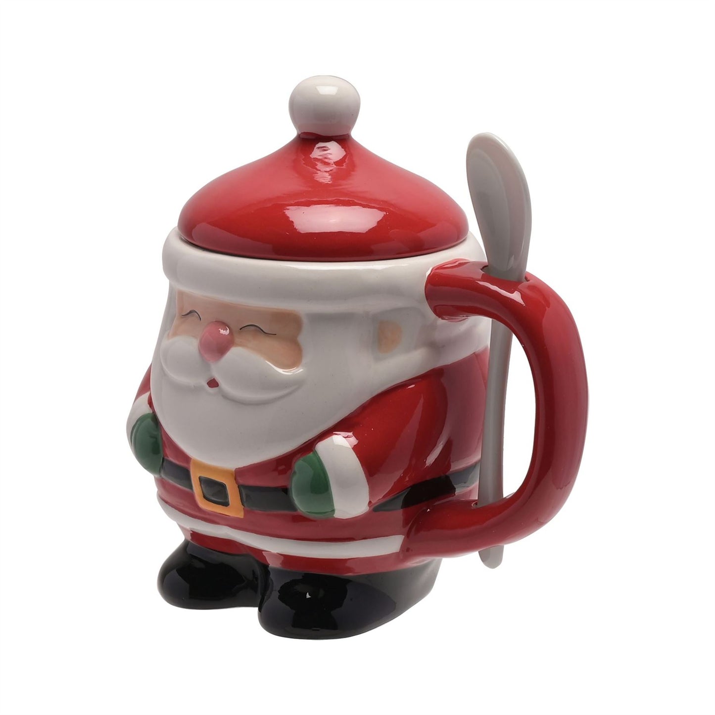 Lidded Santa Mug with Spoon (Carton of 24)