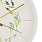 Hometime Round Wall Clock Floral Design 12"