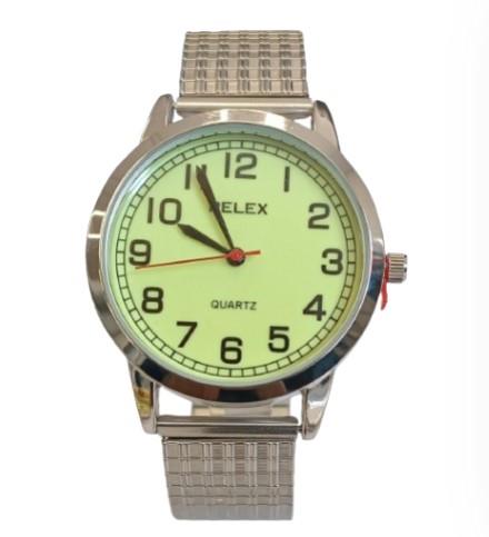 Pelex Mens Big number Metal Bracelet Strap Quartz Watch Available Multiple Colour