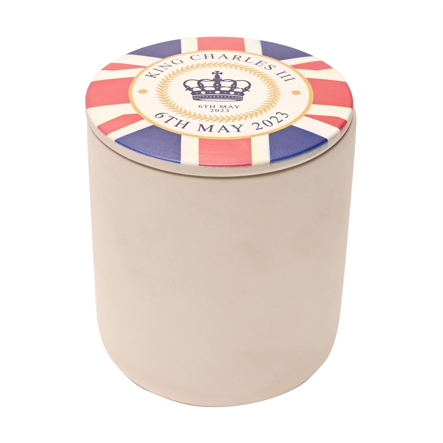 King Charles III Ceramic Candle 300ml Made In UK - Union Jack