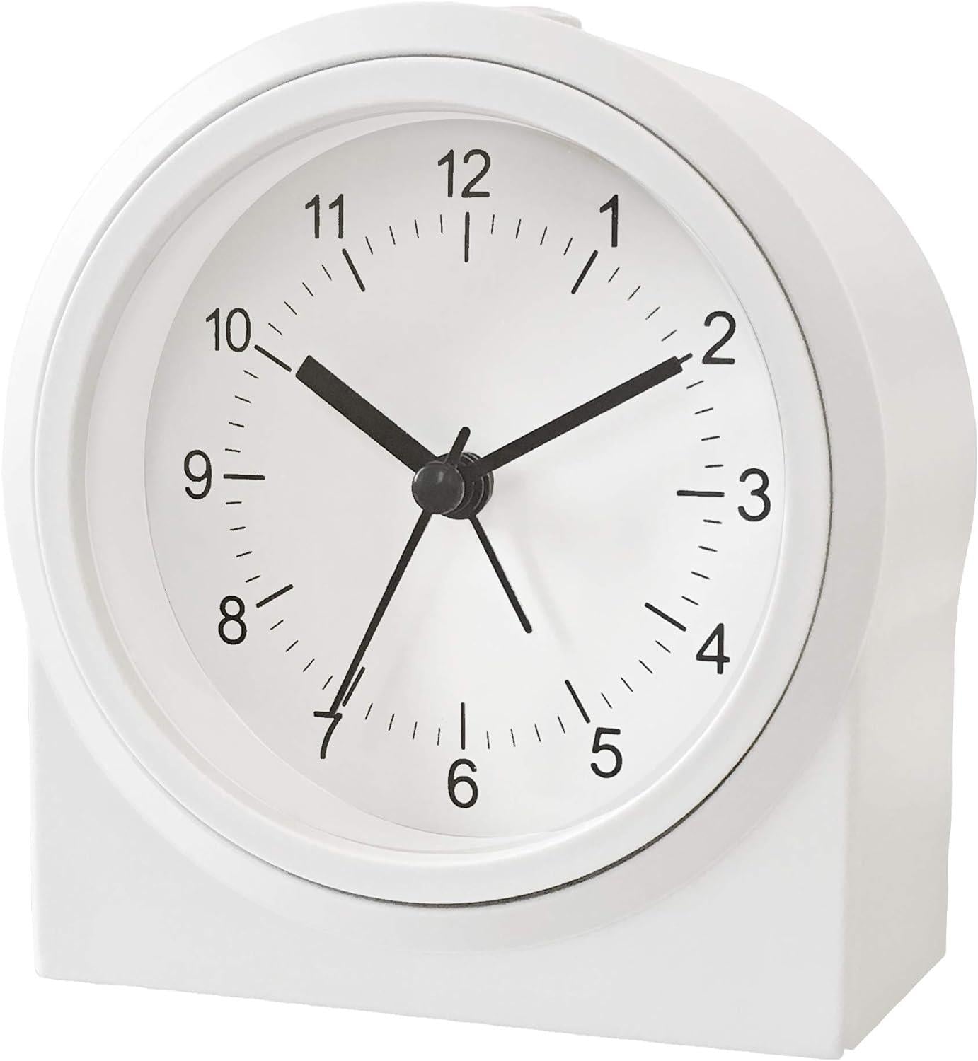 Acctim Archer Non-ticking Sweep Alarm Clock in White 16282