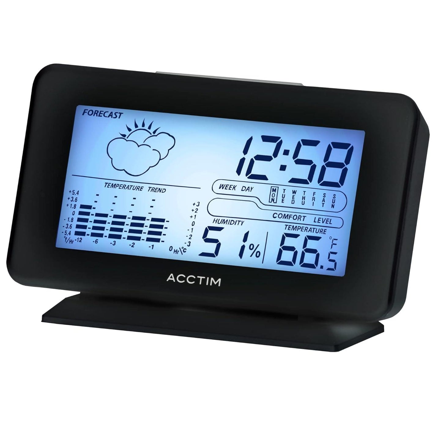 Acctim Vega Digital Weather station Alarm Clock Available Multiple Colour