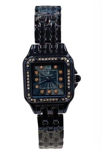 Clasico Ladies Water Resistant Square Bling Dial Metal Strap Bracelet Watch Available Multiple Colour