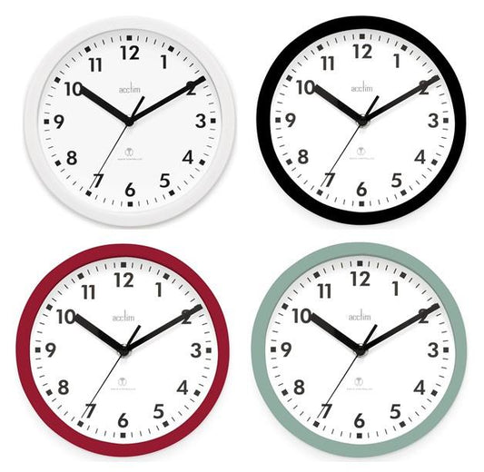 Acctim Nardo 20cm Radio Controlled Wall Clock 7466 Available Multiple Colour