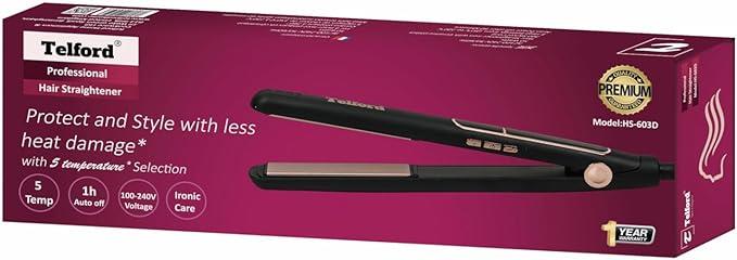 Telford Professional Hair Straightener With Argan infused gold ceramic plates