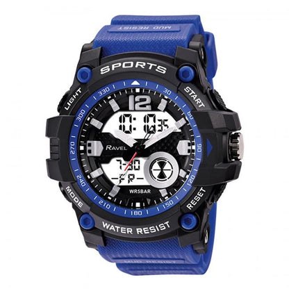 Ravel Mens Boys Ana-Digi Dual time 5ATM Sports Watch RDT.2 Available Multiple Colour