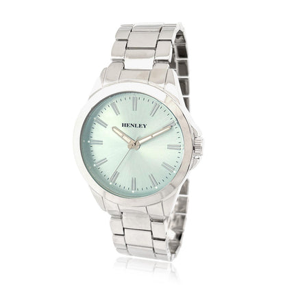 Henley Mens Classic Round Case Dial Silver Plated Bracelet Watch H04003 Available Multi Colors