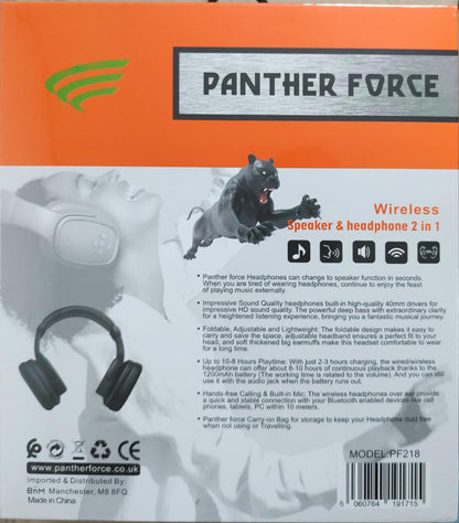 Panther Force Wireless Bluetooth Headphone + Twistout Speaker PF218