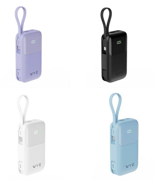 WYEFLUX Fast Charging Power Bank with Built-in Cables 10k mAh Available Multiple Colour