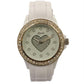 Spirit Ladies Bling Fashion White Dial with Silver Heart Rubber Strap Watch ASPL42 - CLEARANCE NEEDS RE-BATTERY