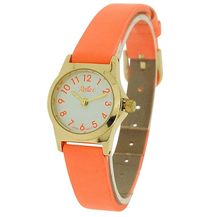 Reflex Girls Ladies White Dial Leather Strap Available Multiple Colour Strap Watch  Models May Vary - CLEARANCE NEEDS RE-BATTERY