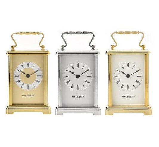 Widdop Roman Number Carriage  Metal Clock Available Multiple Colour