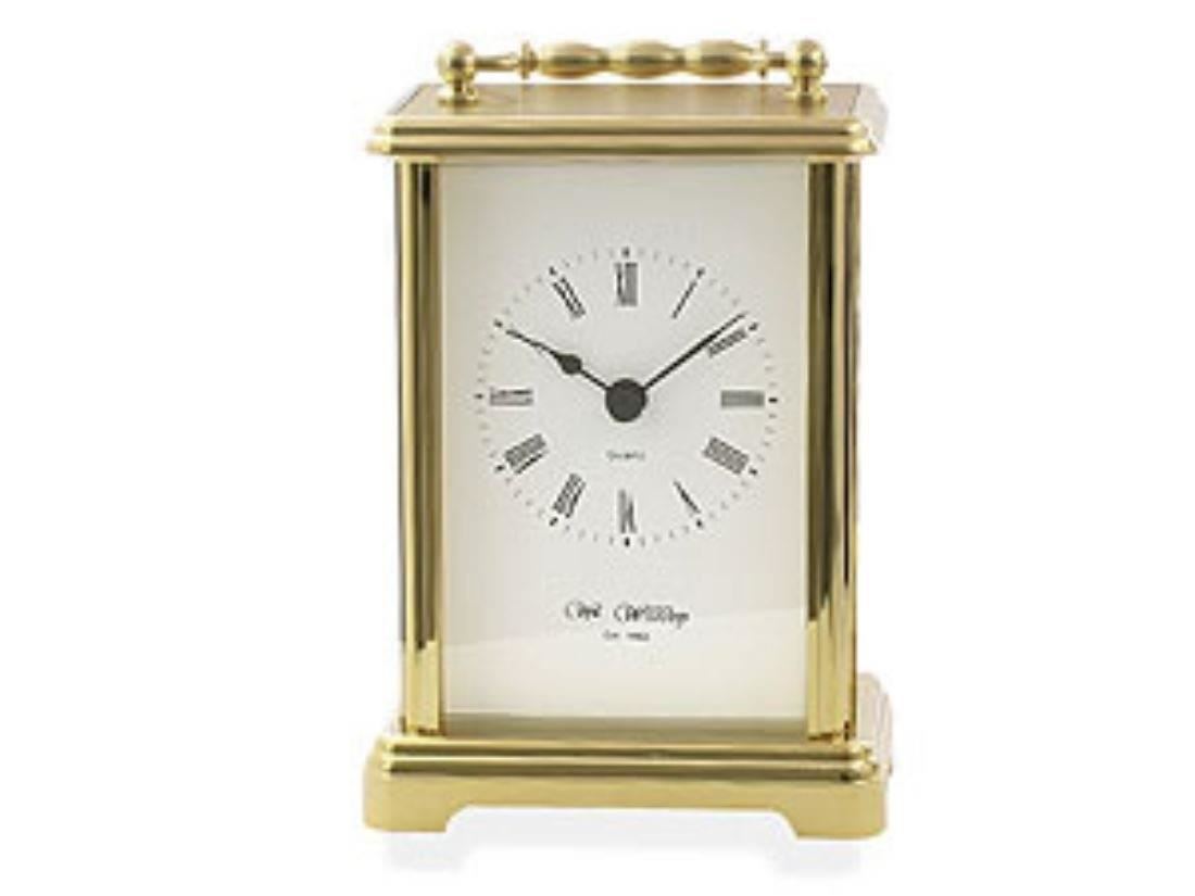 Widdop Roman Number Carriage  Metal Clock Available Multiple Colour