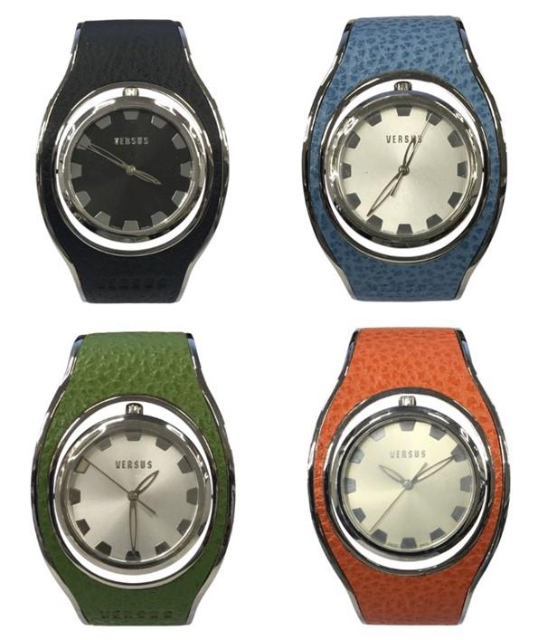 Versus Versace Ladies Fashion Rotate face Half Band Cuff Metal Bracelet Strap watch Available Multi Colour - CLEARANCE NEEDS RE-BATTERY