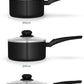 Swan Townhouse 3 Piece Sauce Pan Set Black