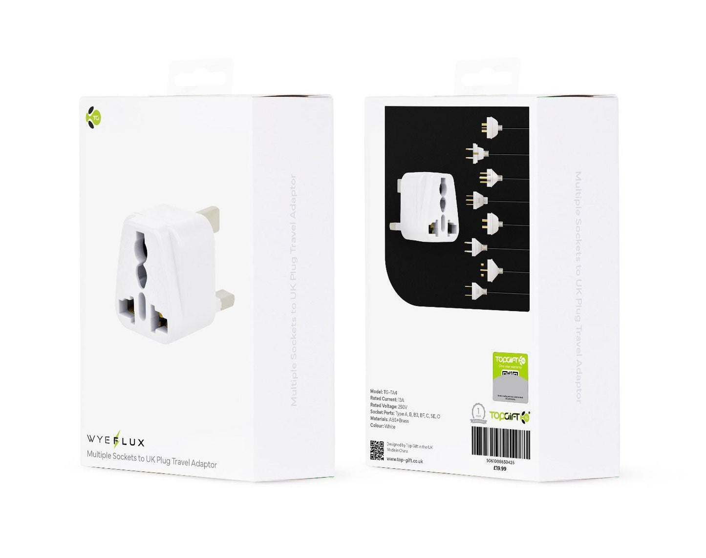WYEFLUX Multiple Ports and Pins Universal Travel Adapter